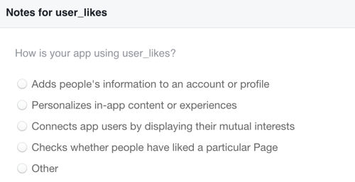 Paskaidrojiet, kā izmantosiet Facebook patīk datus, kurus savācat.