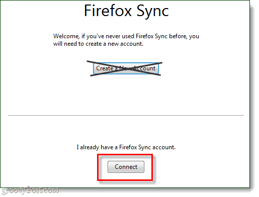 izveidojiet savienojumu ar Firefox sinhronizācijas kontu
