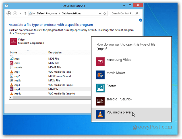 Windows 8: padariet videoklipus un mūzikas failus atvērtus darbvirsmas programmās