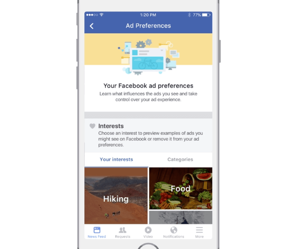 facebook reklāmu preferences