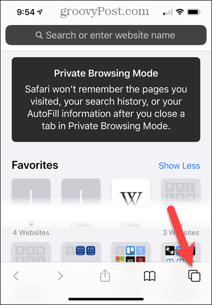 Privātas pārlūkošanas režīms pārlūkprogrammā Safari operētājsistēmā iOS