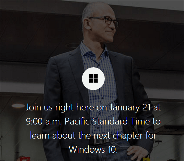 Microsoft Windows 10 īsziņu straumēšanas tiešraide, 21. janvāris