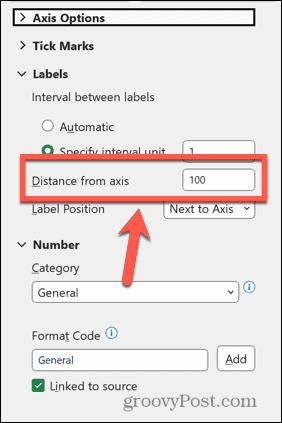 Excel attālums no ass