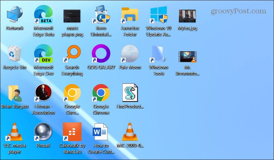 atjaunot darbvirsmas ikonas uz Windows
