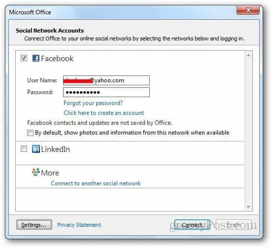 Sociālo tīklu Outlook 4