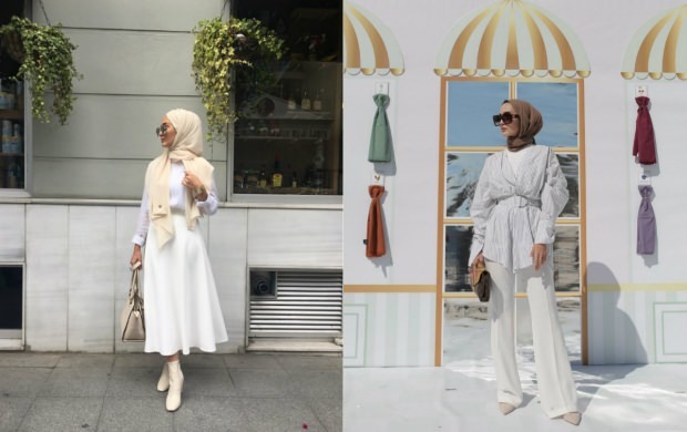 baltas kleitas hidžabs