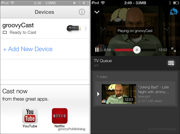 Chromecast ierīcē iOS
