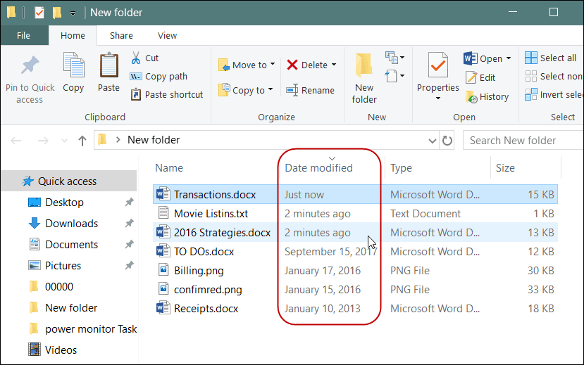 Draudzīgu vārdu piemērs File Explorer