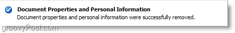apstiprinājuma logs, kurā redzami jūsu dati, ir notīrīts attiecībā uz personisko informāciju