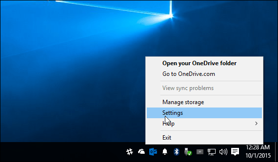 OneDrive Windows 10 sistēmas teknē