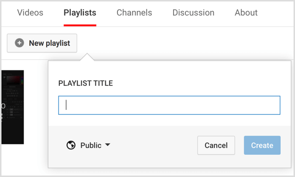 YouTube kanālā izveidojiet atskaņošanas sarakstu