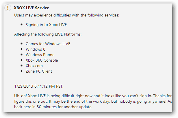 Xbox Live pakalpojuma atjauninājums