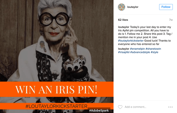 Lai piedalītos Instagram hashtag konkursā, lūdziet lietotājus ievietot fotoattēlu kopā ar jūsu kampaņas hashtag.