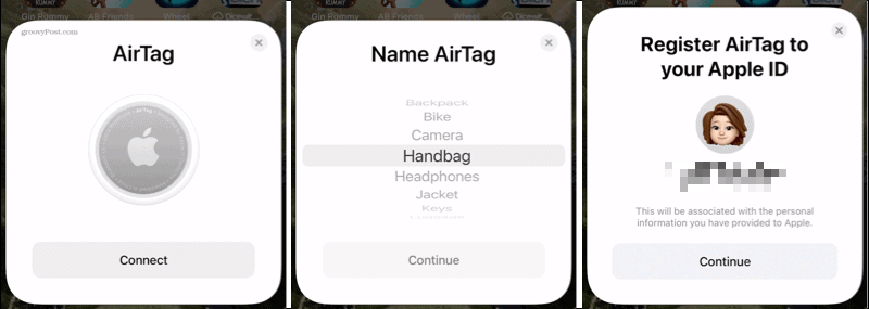 Savienojiet AirTag ar iPhone