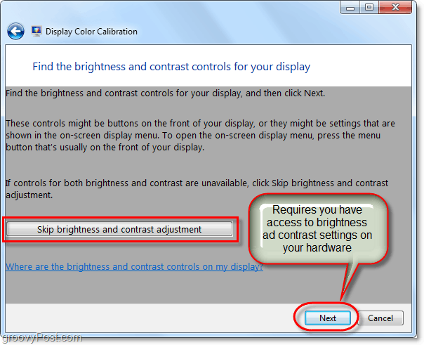 izlaist Windows 7 kontrasta un spilgtuma pielāgošanu