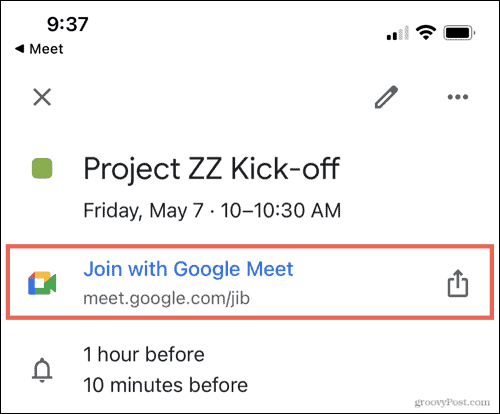 Google Meet saite
