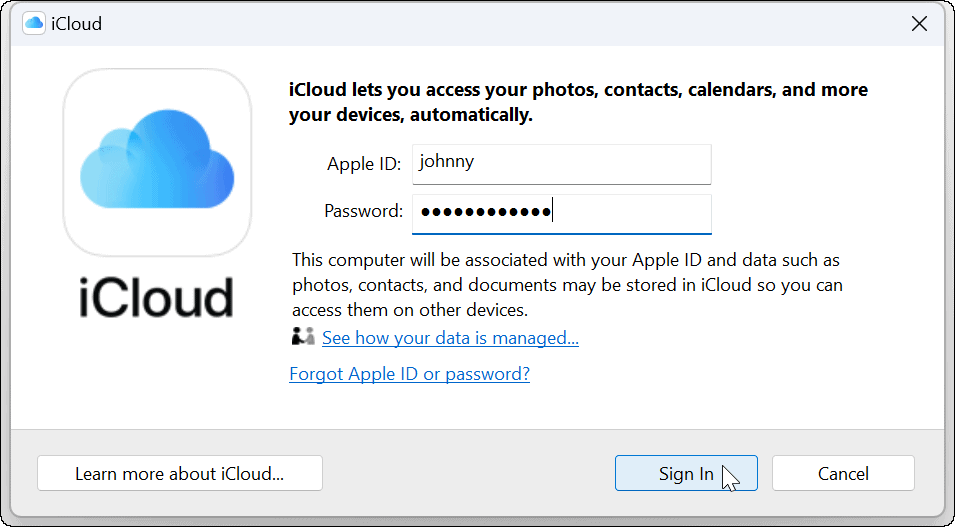 Savienojiet Apple iCloud ar lietotni Windows 11 Photos