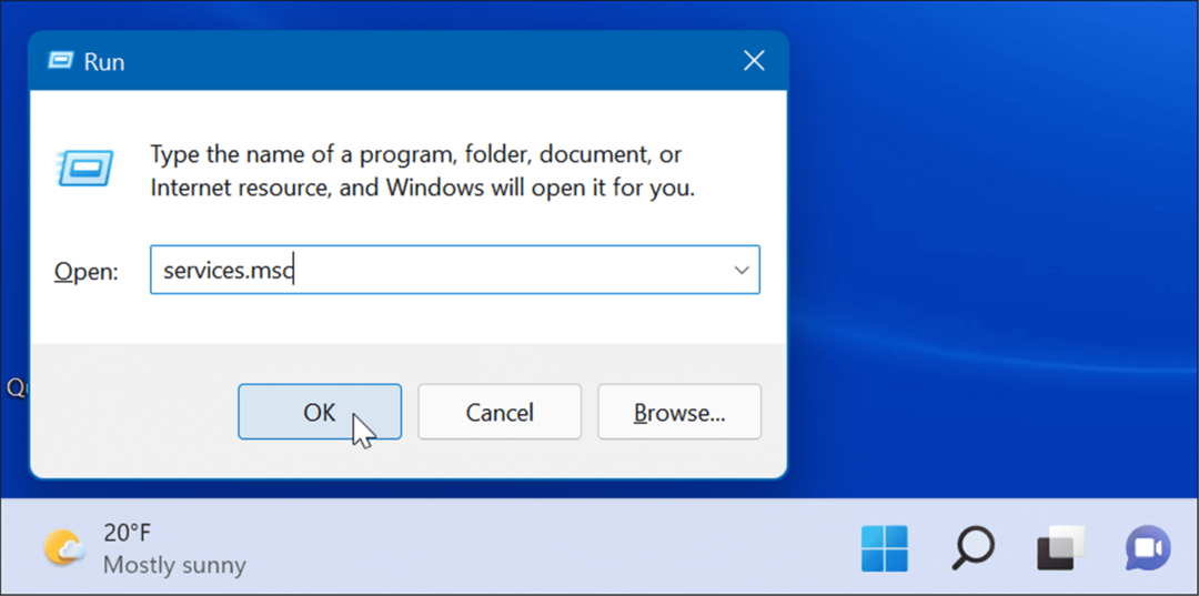 services-msc palaist Windows 11