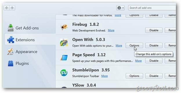 Open-With Firefox paplašinājuma apskats