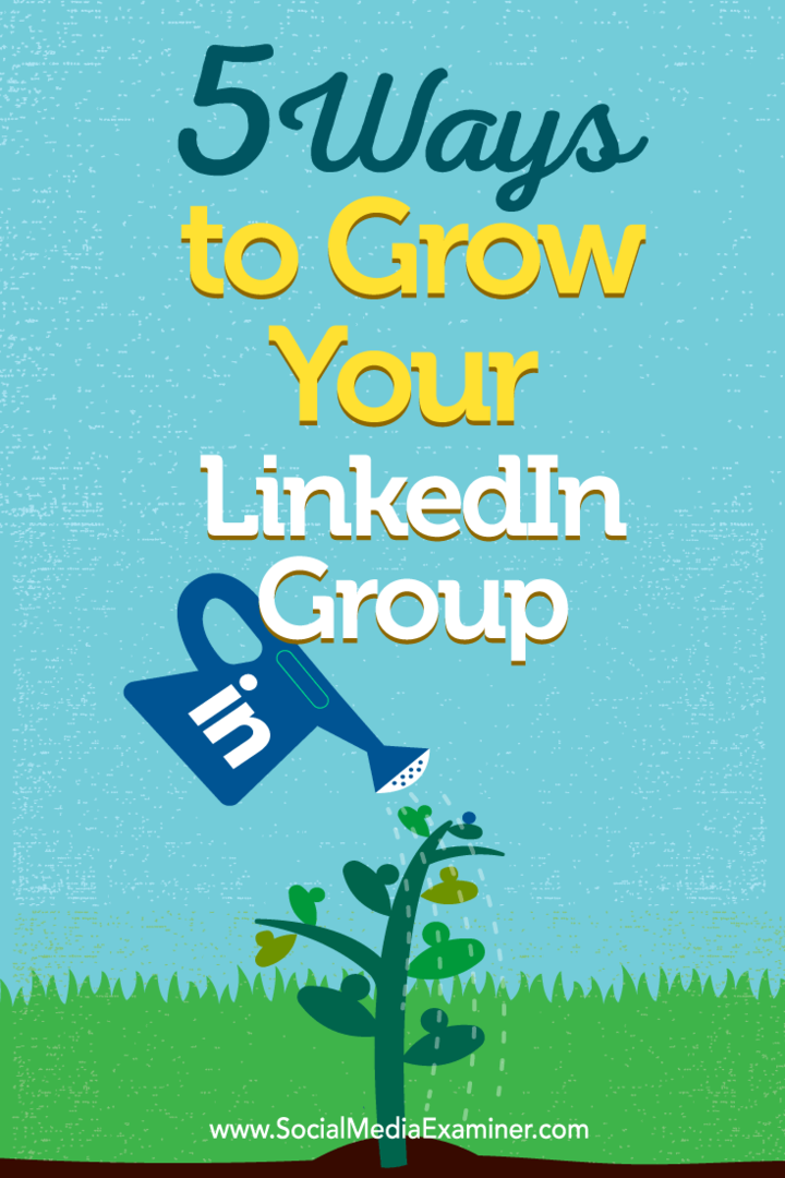 5 veidi, kā palielināt savu LinkedIn grupu: sociālo mediju eksaminētājs