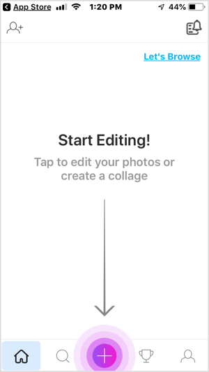 Pieskarieties pogai + mobilajā lietotnē PicsArt.