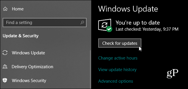 Windows 10 pārbaudiet, vai nav atjauninājumu