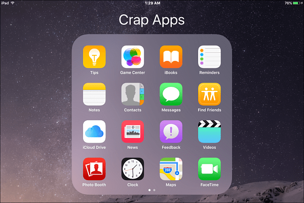 crap Apple lietotnes
