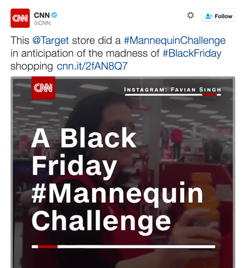 CNN kopīgoja Target videoklipu, kurā tika izmantotas divas Twitter tendences.