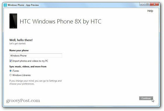 Windows Phone 8 Windows Phone lietotne darbvirsmas pirmā ekrāna vārda tālrunim izlemj, ko sinhronizēt