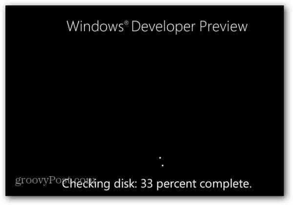 Windows 8 jaunā diska kļūdu pārbaudes funkcija