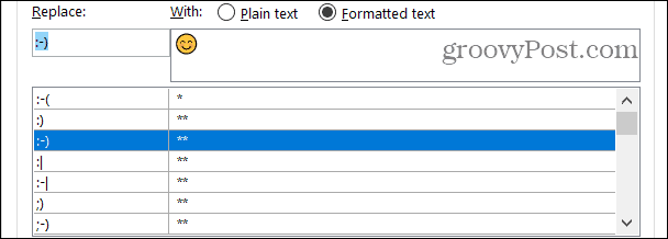 Formatēti teksta aizstājēji programmā Word operētājsistēmā Windows