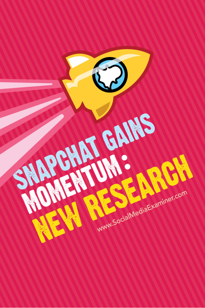 Snapchat iegūst impulsu: jauns pētījums: sociālo mediju eksaminētājs