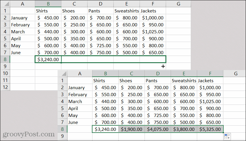 Excel automātiskās aizpildīšanas formula