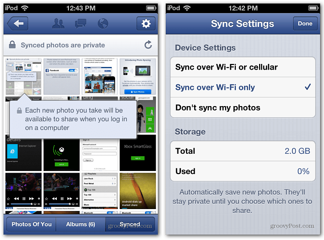 Kā lietot Facebook Photo Sync operētājsistēmā Android un iOS