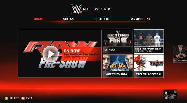 WWE tīkla Xbox 360