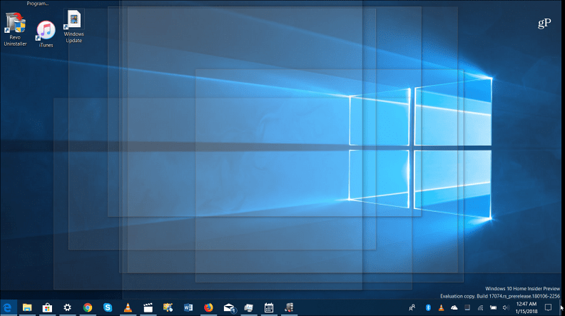 Darbvirsmas palīgfunkcija Windows 10