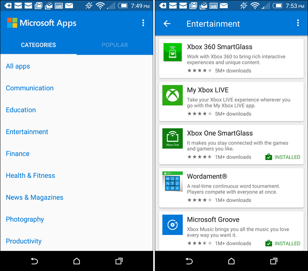 Kā vienkārši atrast savu Microsoft Apps for Android