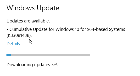Microsoft trešais kumulatīvais atjauninājums operētājsistēmai Windows 10 (KB3081438)