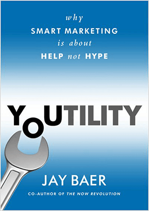 Šis ir Jay Baer grāmatas Youtility vāka ekrānuzņēmums.