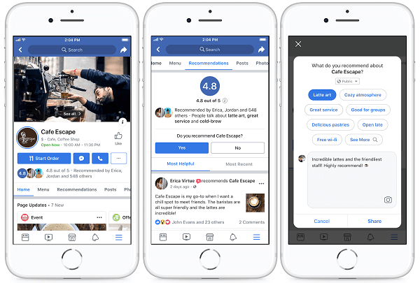 Facebook savā platformā pārveidoja vairāk nekā 80 miljonu uzņēmumu lapas, lai cilvēkiem būtu vieglāk mijiedarboties ar vietējiem uzņēmumiem un atrast to, kas viņiem visvairāk nepieciešams.
