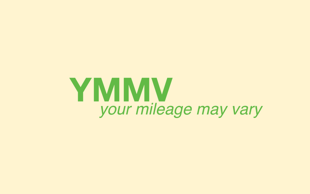Ko nozīmē "YMMV" un kā es to varu izmantot?
