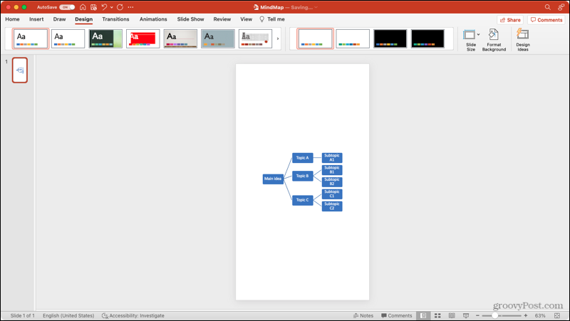 Portreta slaida orientācija programmā PowerPoint uz Mac
