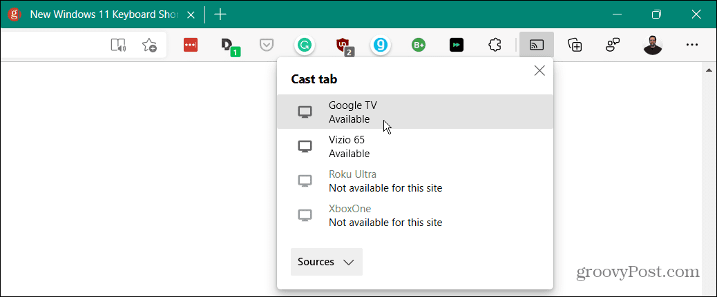 Kā pārsūtīt operētājsistēmu Windows 11 uz Chromecast ierīci
