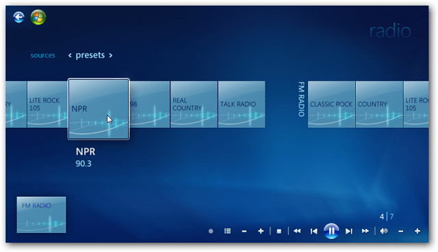 Vietējā radio pievienošana Windows 7 multivides centram