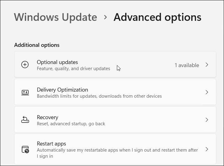 izvēles atjauninājumi manuāli instalē ierīču draiverus sistēmā Windows