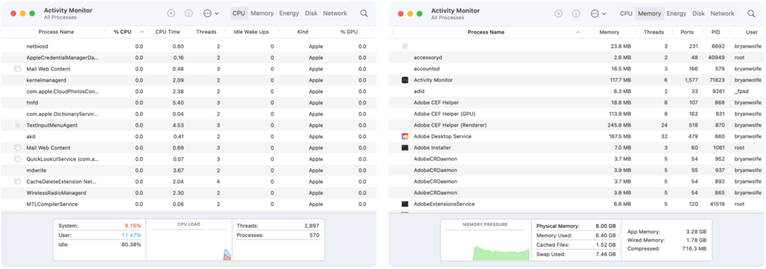 Kas ir Activity Monitor MacOS un kā to izmantot?