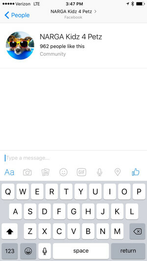 facebook Messenger lietotnes ekrāns