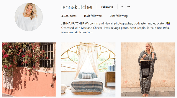 Dženna domā par savu Instagram plūsmu kā par žurnālu.
