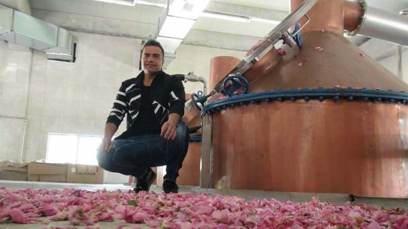 Berdans Mardini savā dzimtajā pilsētas sētā izveidoja rožu eļļas rūpnīcu