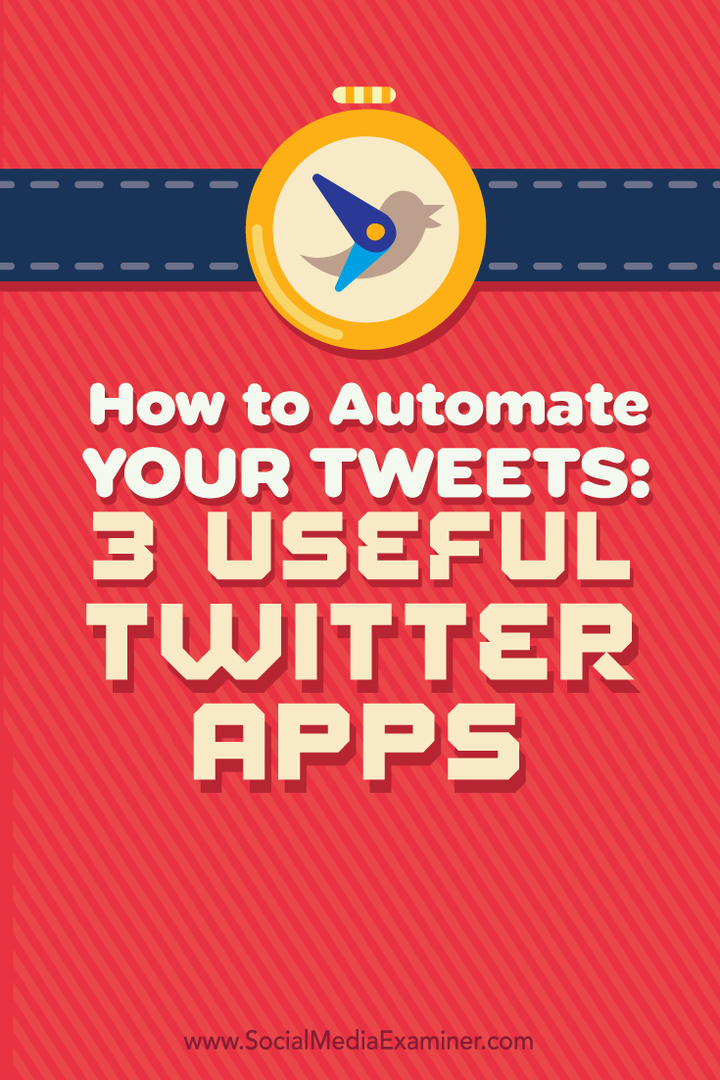 Kā automatizēt savus tvītus: 3 noderīgas Twitter lietotnes: sociālo mediju pārbaudītājs